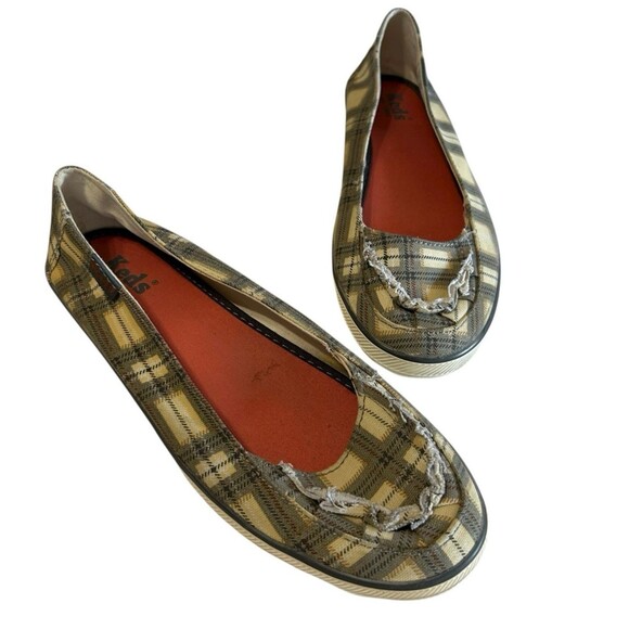 Keds Buttercup Plaid Mini Canvas Ivory Gray Cushion Slip On Flat Shoes Size 7.5 - Picture 2 of 11